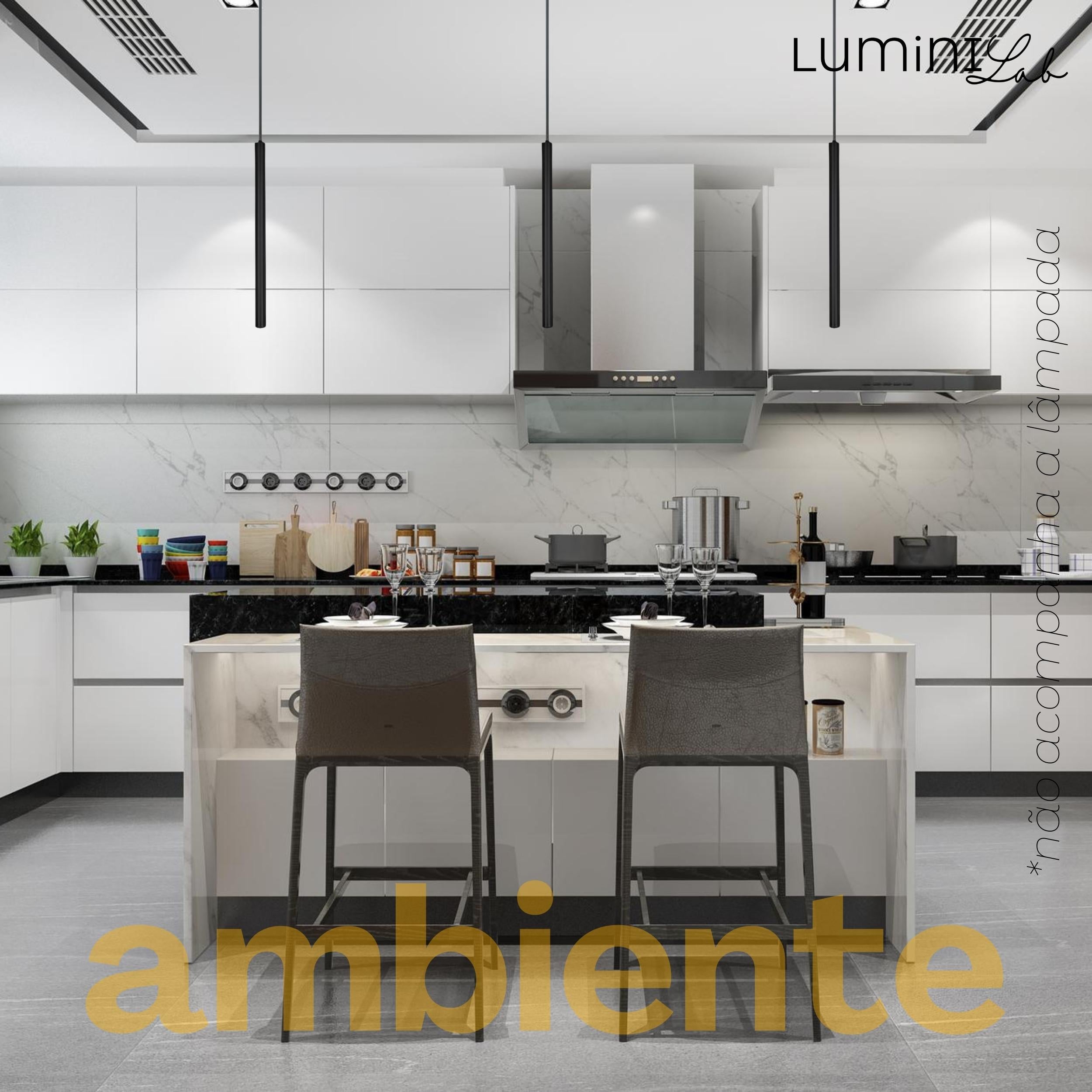 Pendente Siena 30 Aluminio Teto GU10 1 Luz Lumini Lab