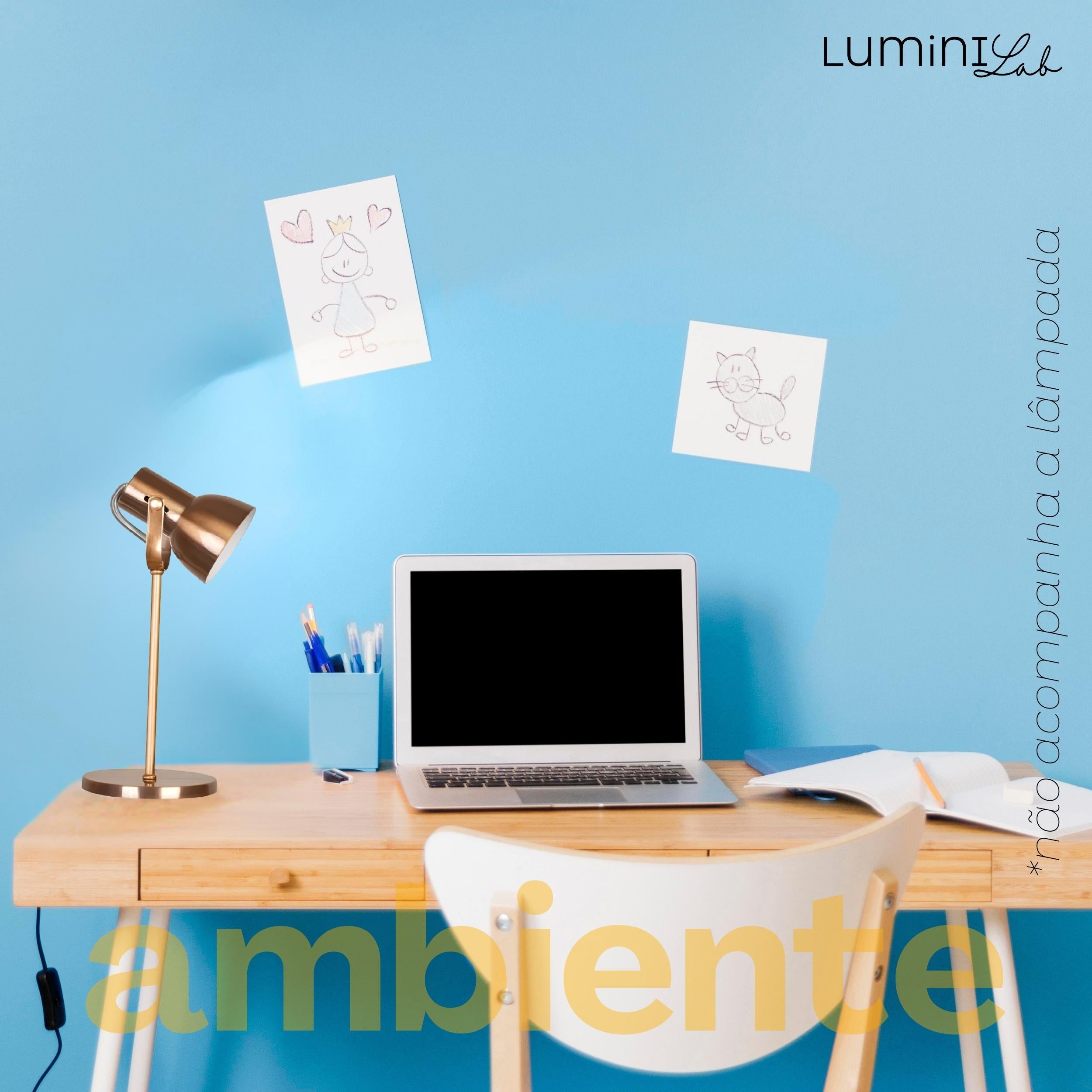 Luminaria de Mesa Cone Aluminio E27 1 Luz Fixa Lumini Lab