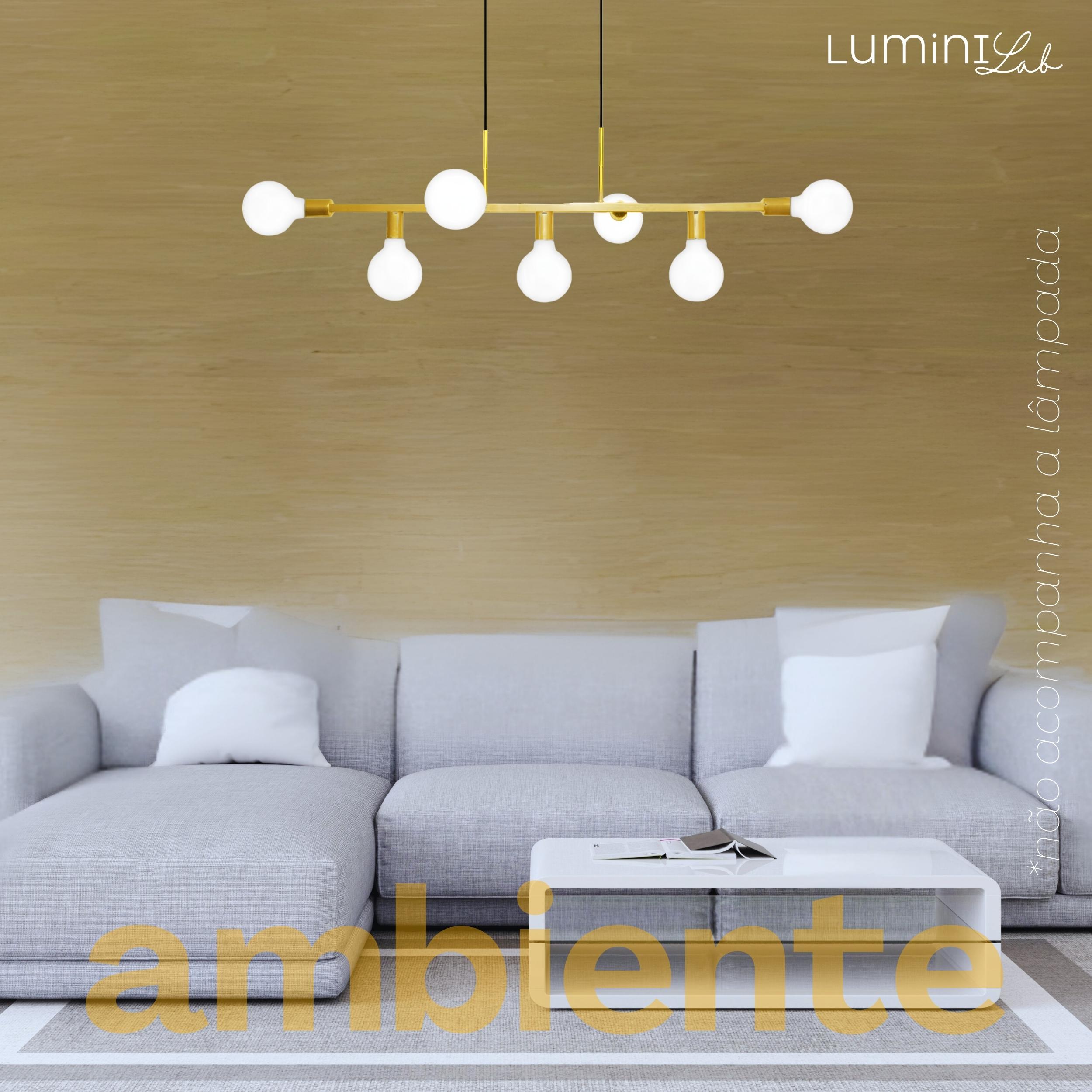 Pendente Ciciliano Aluminio Teto E27 7 Luzes Lumini Lab