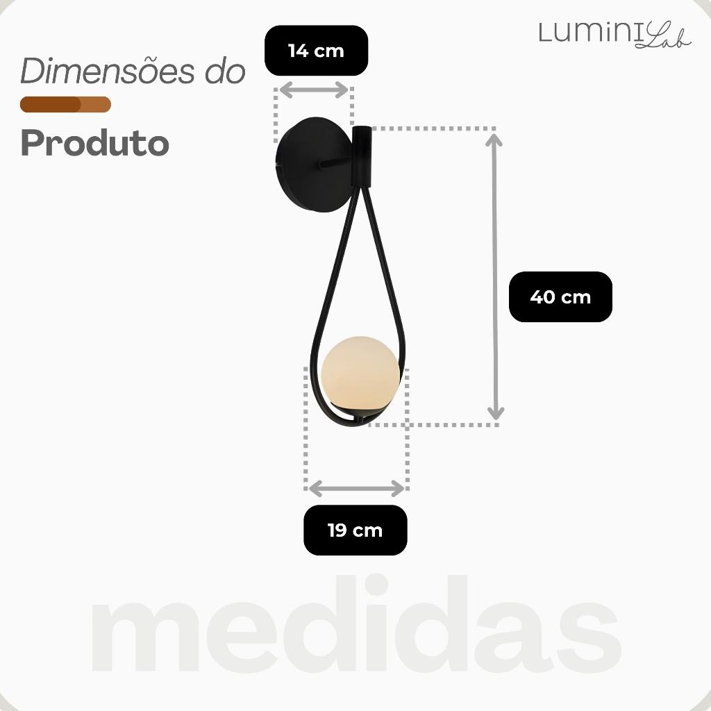 Arandela Gota Aluminio Parede 1 Luz G9 D12 Bivolt Lumini Lab