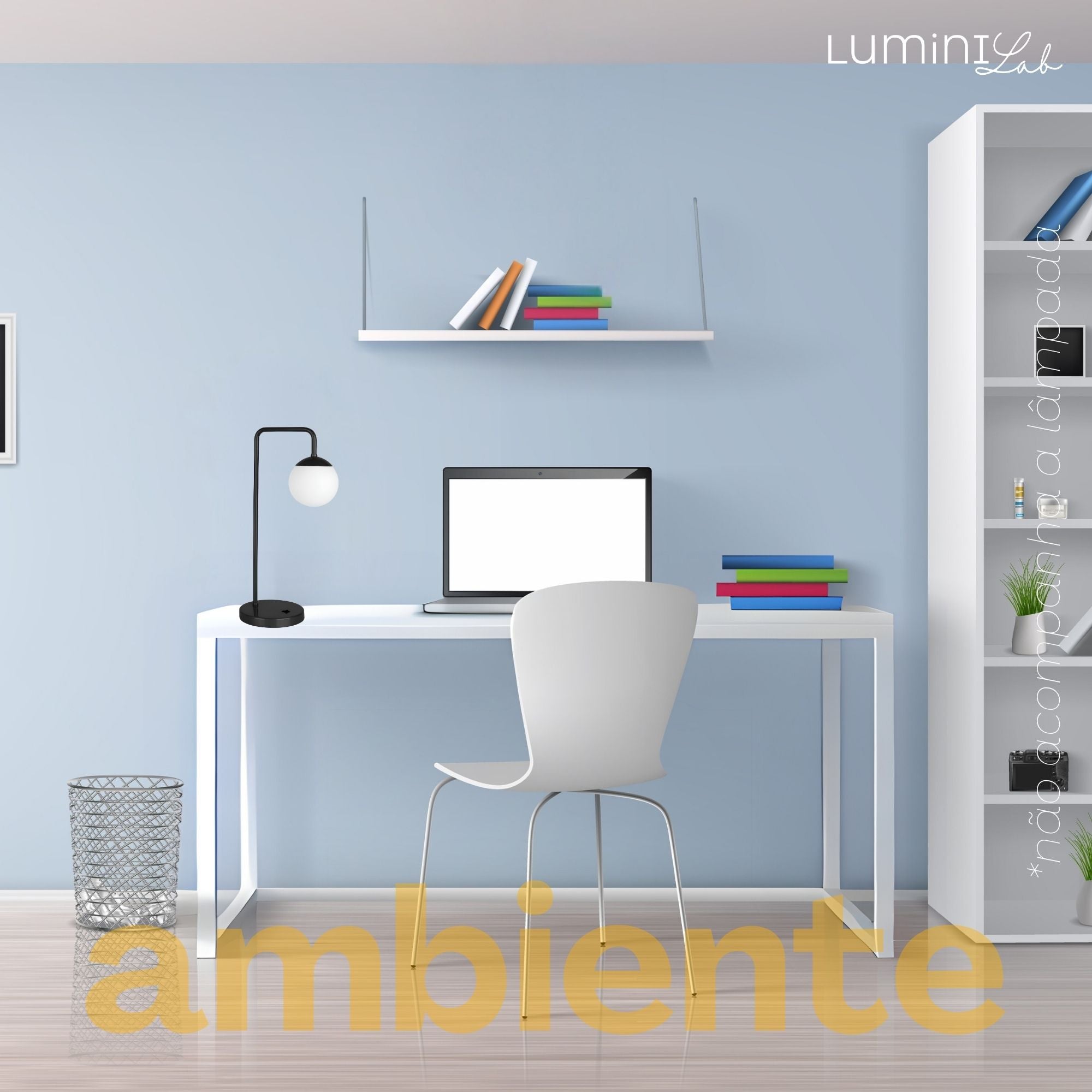 Luminaria de Mesa Vintage Retrô Aluminio D12 G9 1 Luz Fixa Lumini Lab