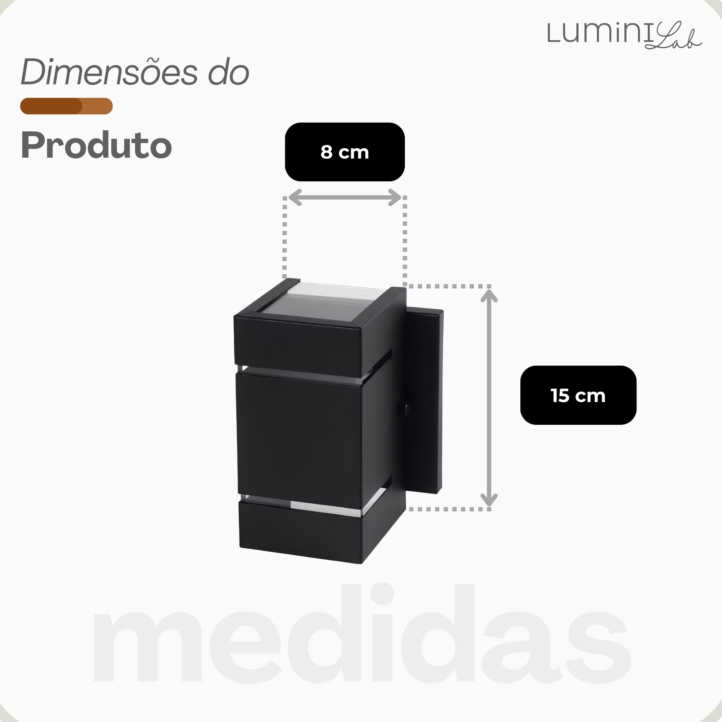 Arandela Catarina Aluminio 2 Fachos 2 Frisos Parede G9 1 Luz Lumini Lab
