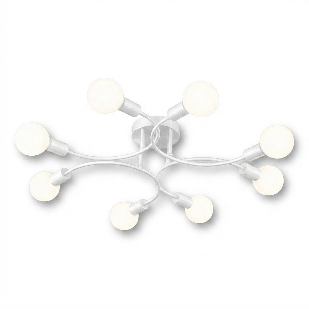 Plafon Max Aluminio Teto E27 8 Luzes Lumini Lab