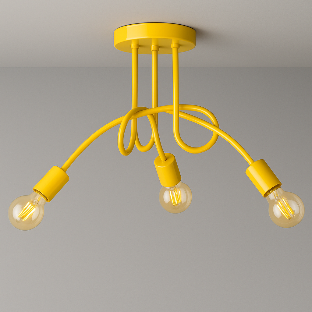 Plafon Laço Aluminio Teto E27 3 Luzes Lumini Lab