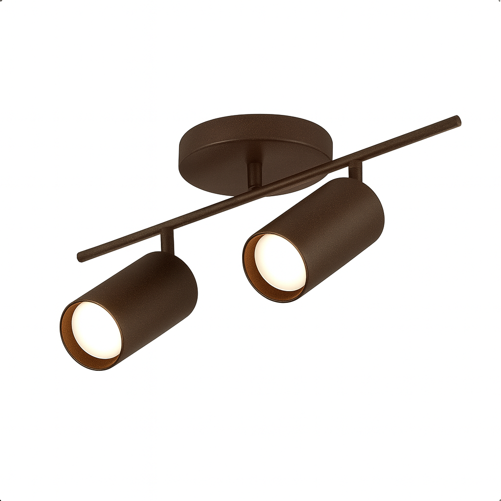 Spot Trilho Industrial Aluminio Teto 2 Luzes GU10 Bivolt Lumini Lab
