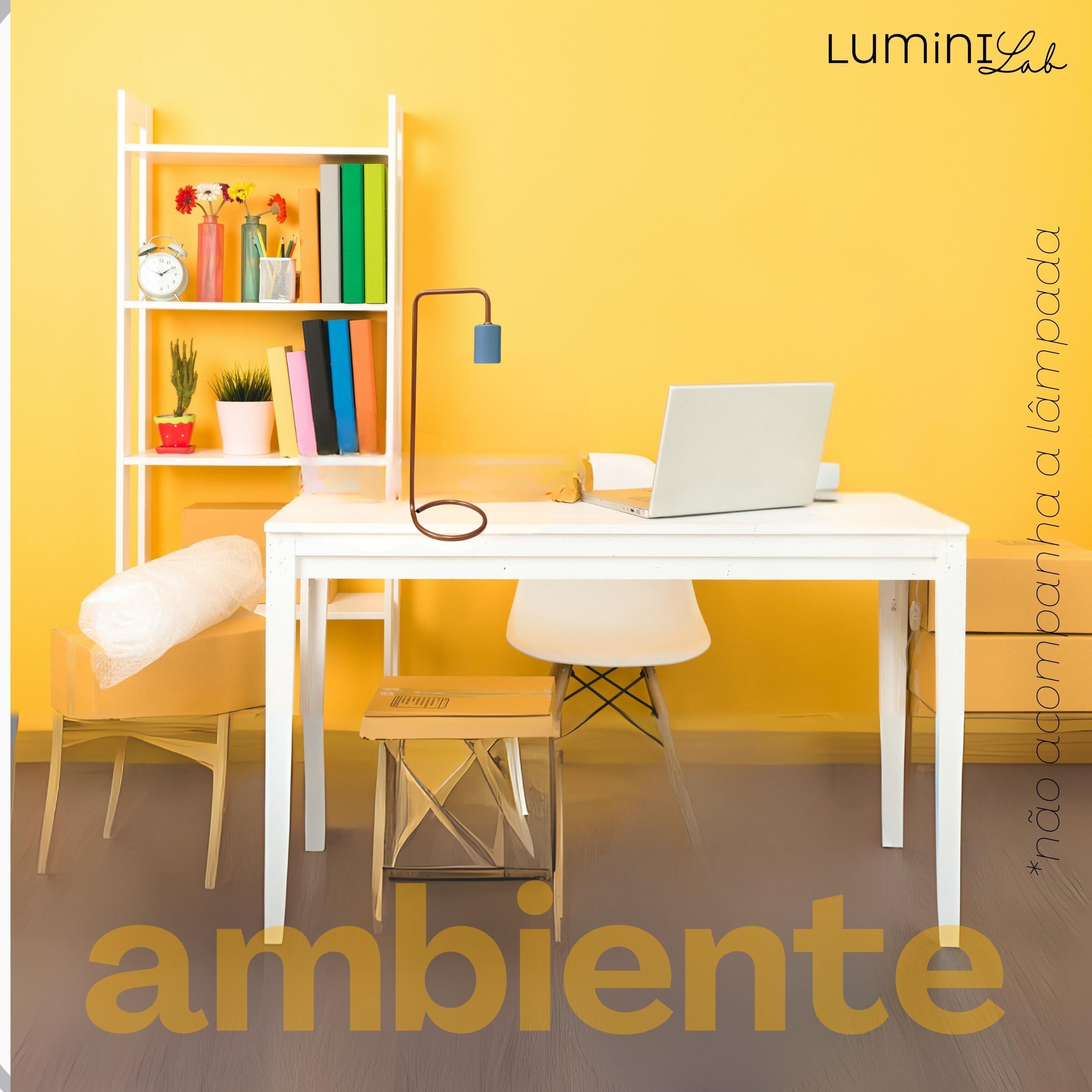 Luminaria de Mesa Forca Aluminio E27 1 Luz Fixa Lumini Lab