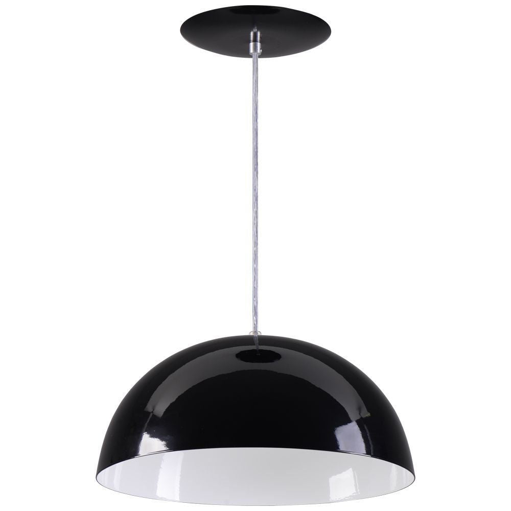 Pendente Meia Lua 30 cm Aluminio Teto E27 1 Luz Lumini Lab