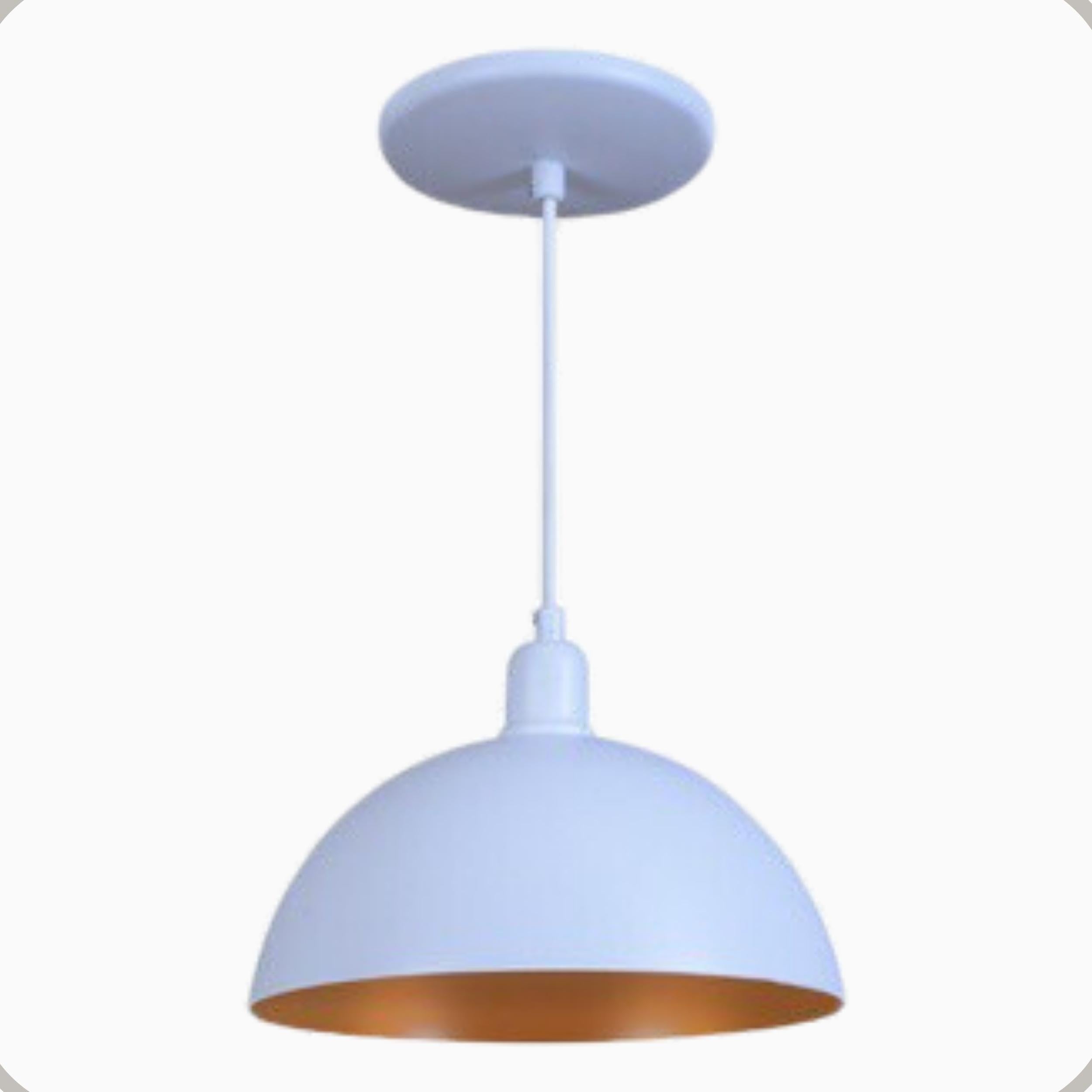 Pendente Meia Lua 24 Aluminio Teto Cabo 1 metro 1 Luz E27 Bivolt Lumini Lab