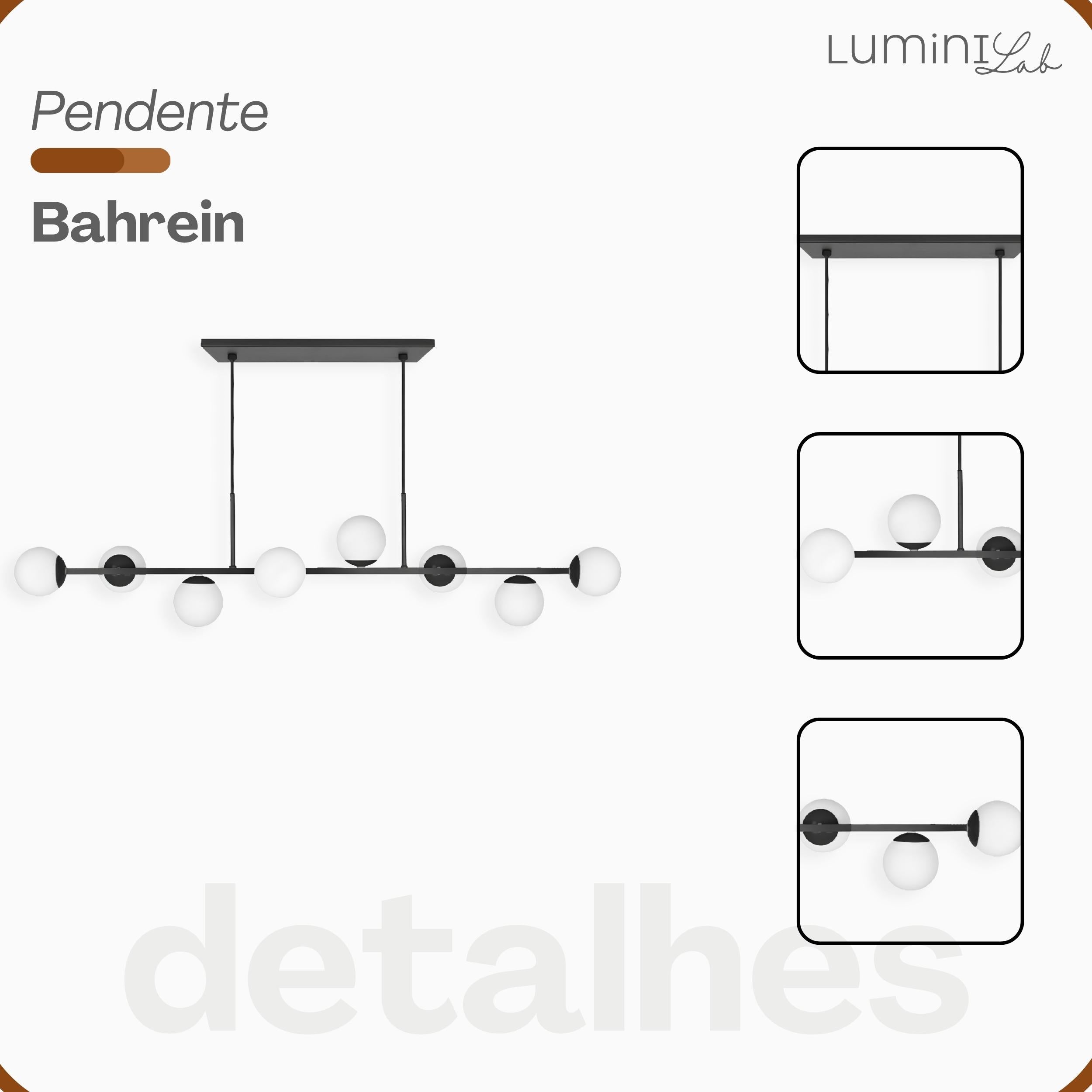 Pendente Bahrein Aluminio D12 Teto G9 8 Luzes Lumini Lab