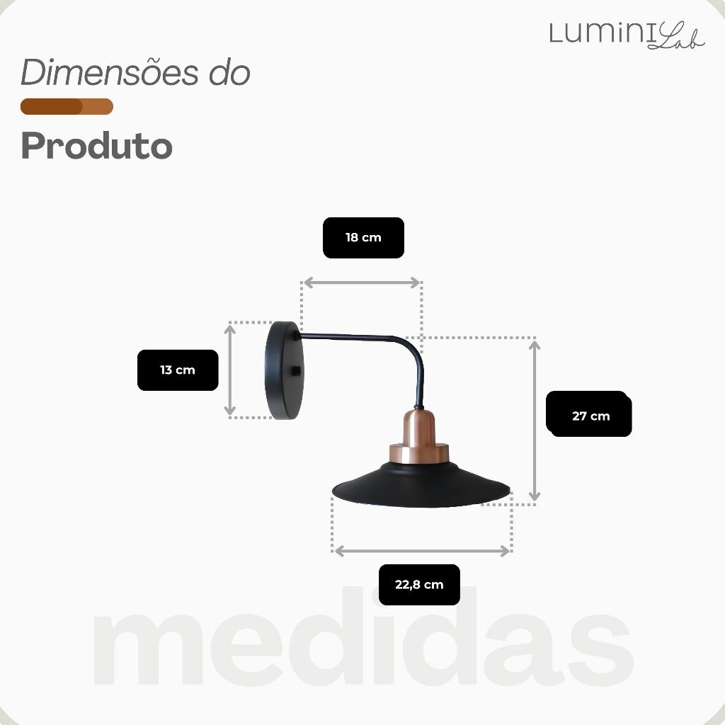 Arandela Show Aluminio Parede E27 1 Luz Lumini Lab
