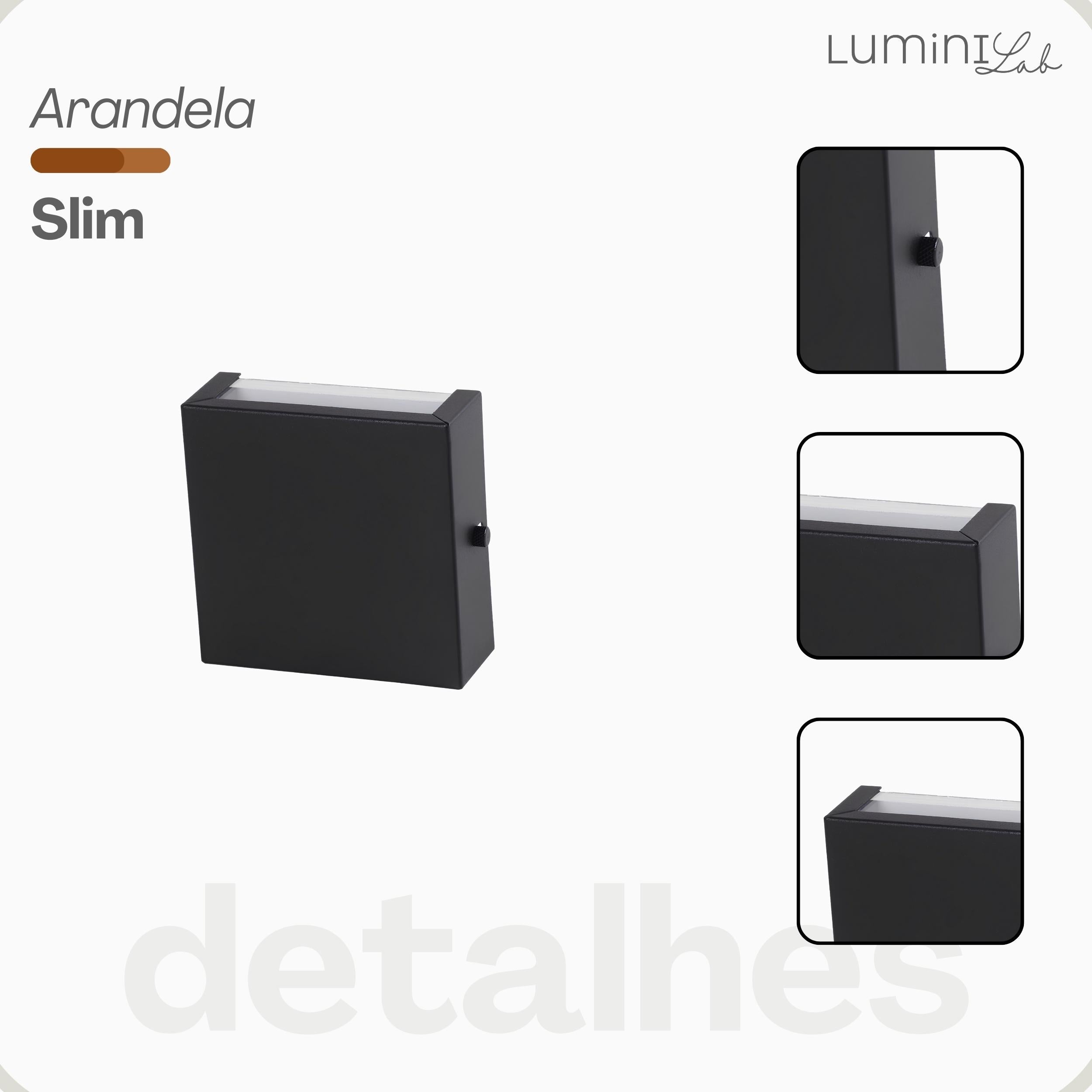 Arandela Slim Aluminio Parede 1 Luz G9 Bivolt Lumini Lab