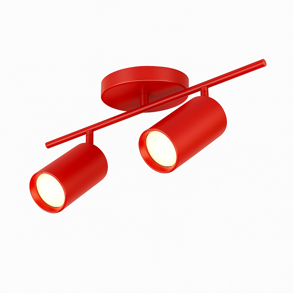 Spot Trilho Industrial Aluminio Teto 2 Luzes GU10 Bivolt Lumini Lab