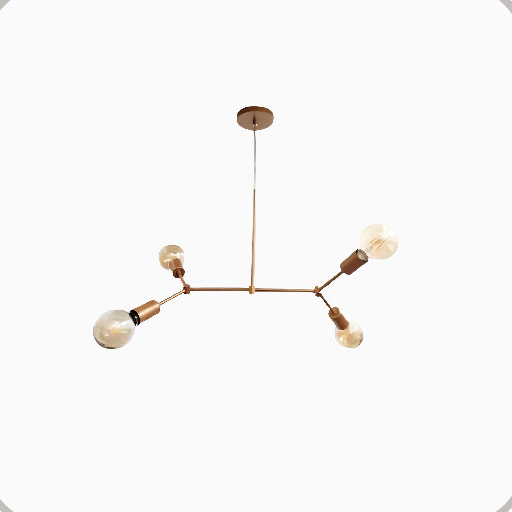 Pendente Teto Neuron Aluminio 4 Luzes E27 Cabo 1 metro Lumini Lab