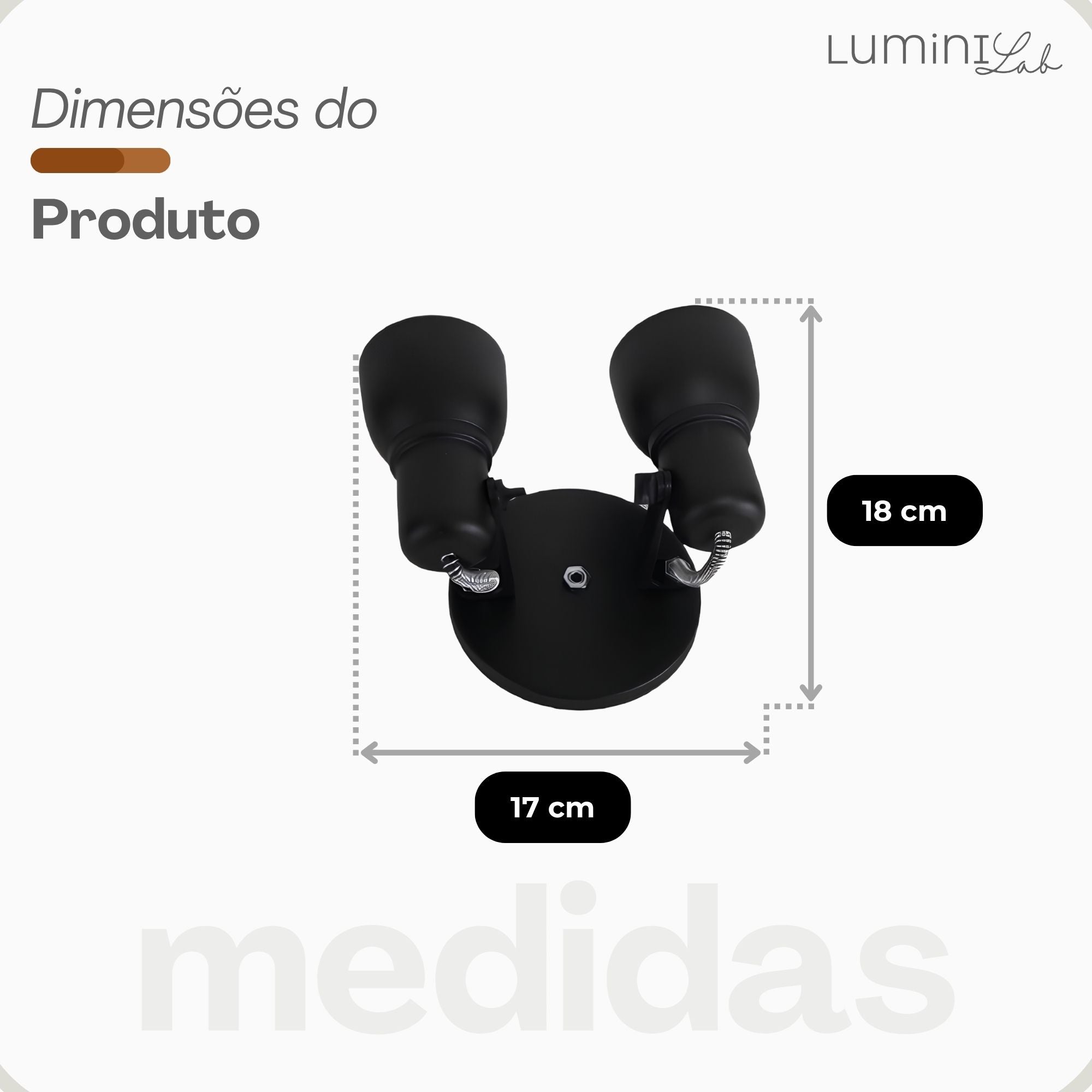 Spot Light Aluminio Teto E27 2 Luzes Lumini Lab