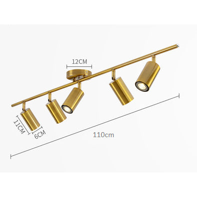 Spot Trilho Industrial Aluminio Teto 5 Luzes GU10 Bivolt Lumini Lab