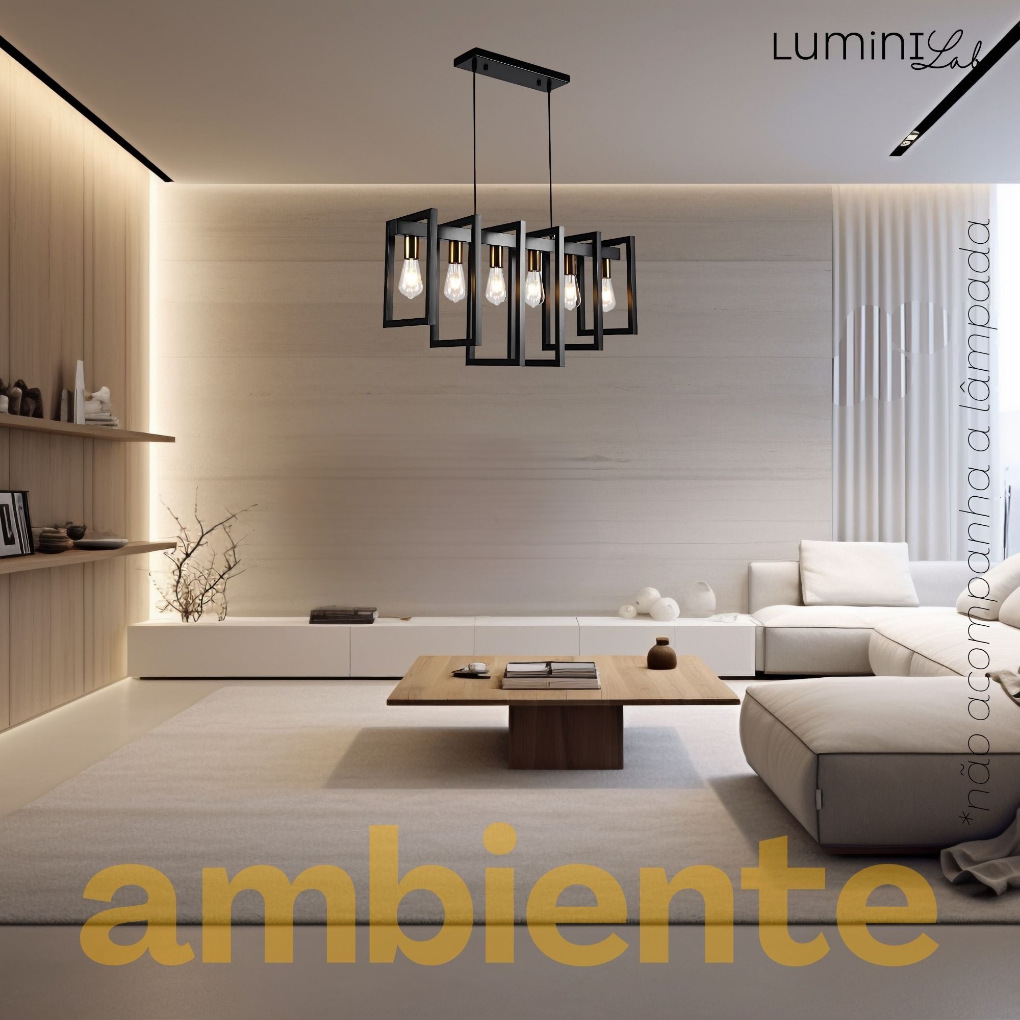 Pendente Polônia Aluminio 6 Luzes E27 Bivolt Lumini Lab