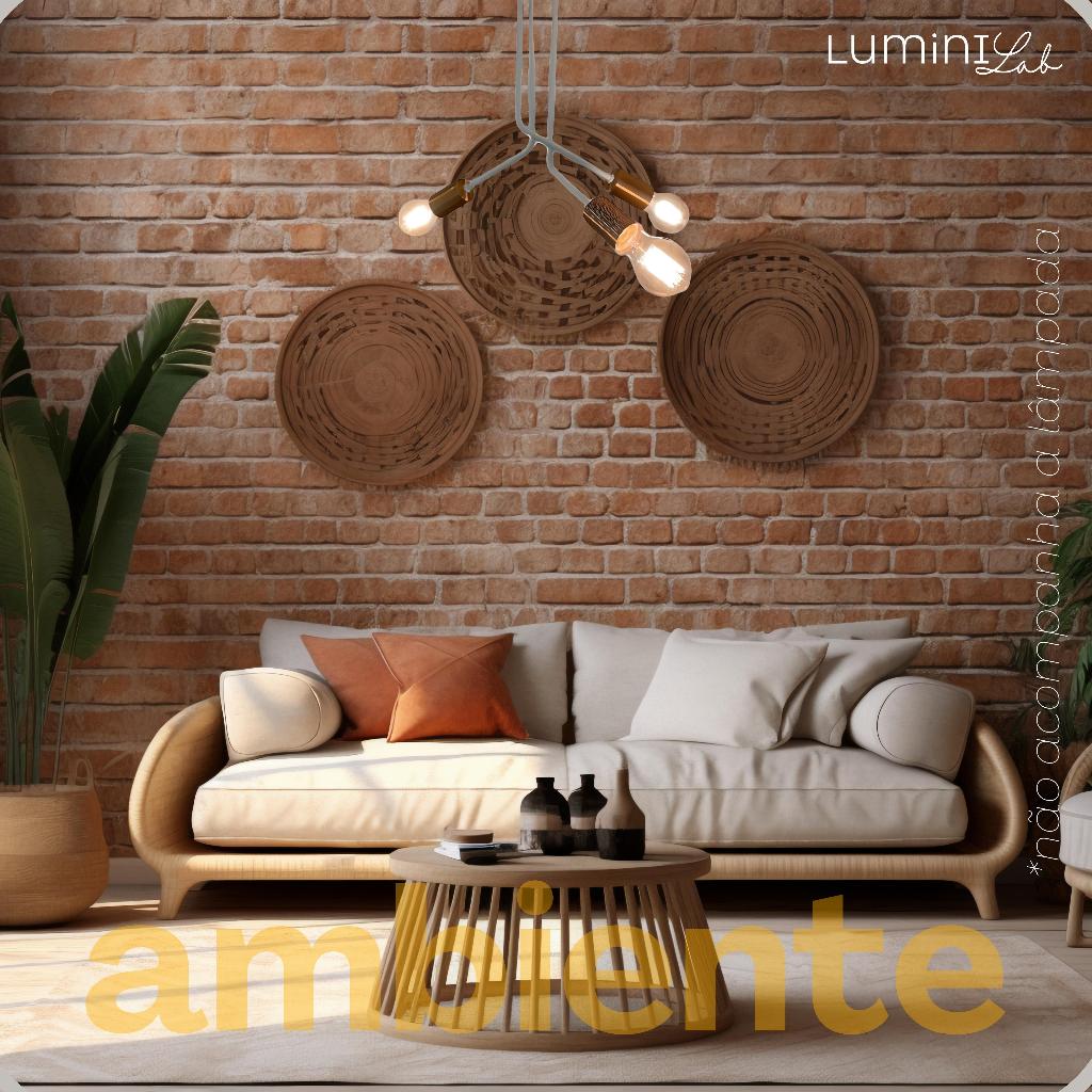 Plafon Lumiviva Aluminio Teto 3 Luzes E27 Bivolt Lumini Lab