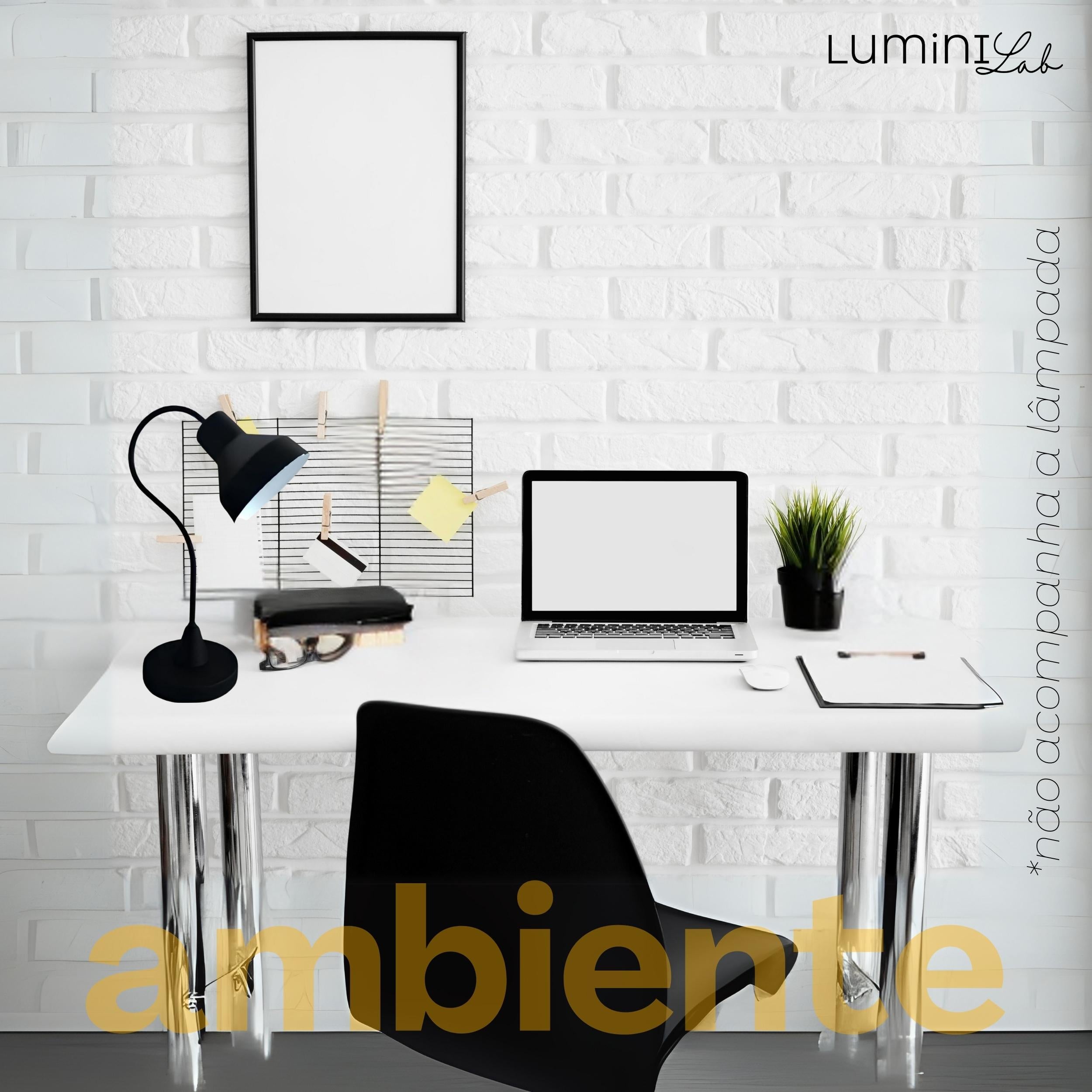 Luminaria de Mesa Viena Aluminio E27 1 Luz Fixa Lumini Lab