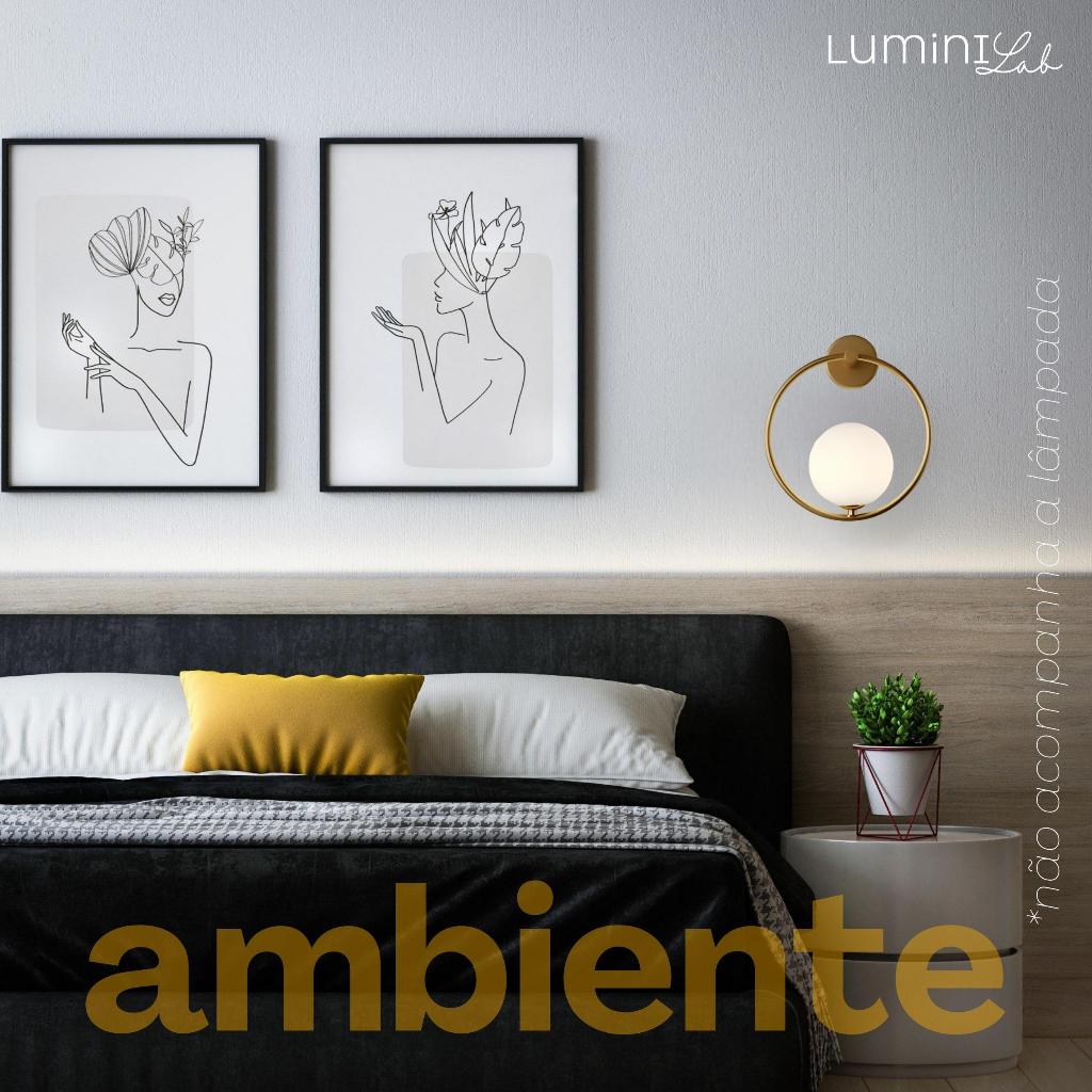 Arandela Arco Aluminio Parede 1 Luz G9 D12 Bivolt Lumini Lab