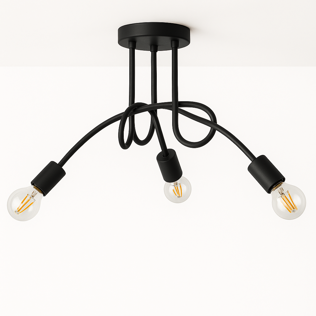 Plafon Laço Aluminio Teto E27 3 Luzes Lumini Lab