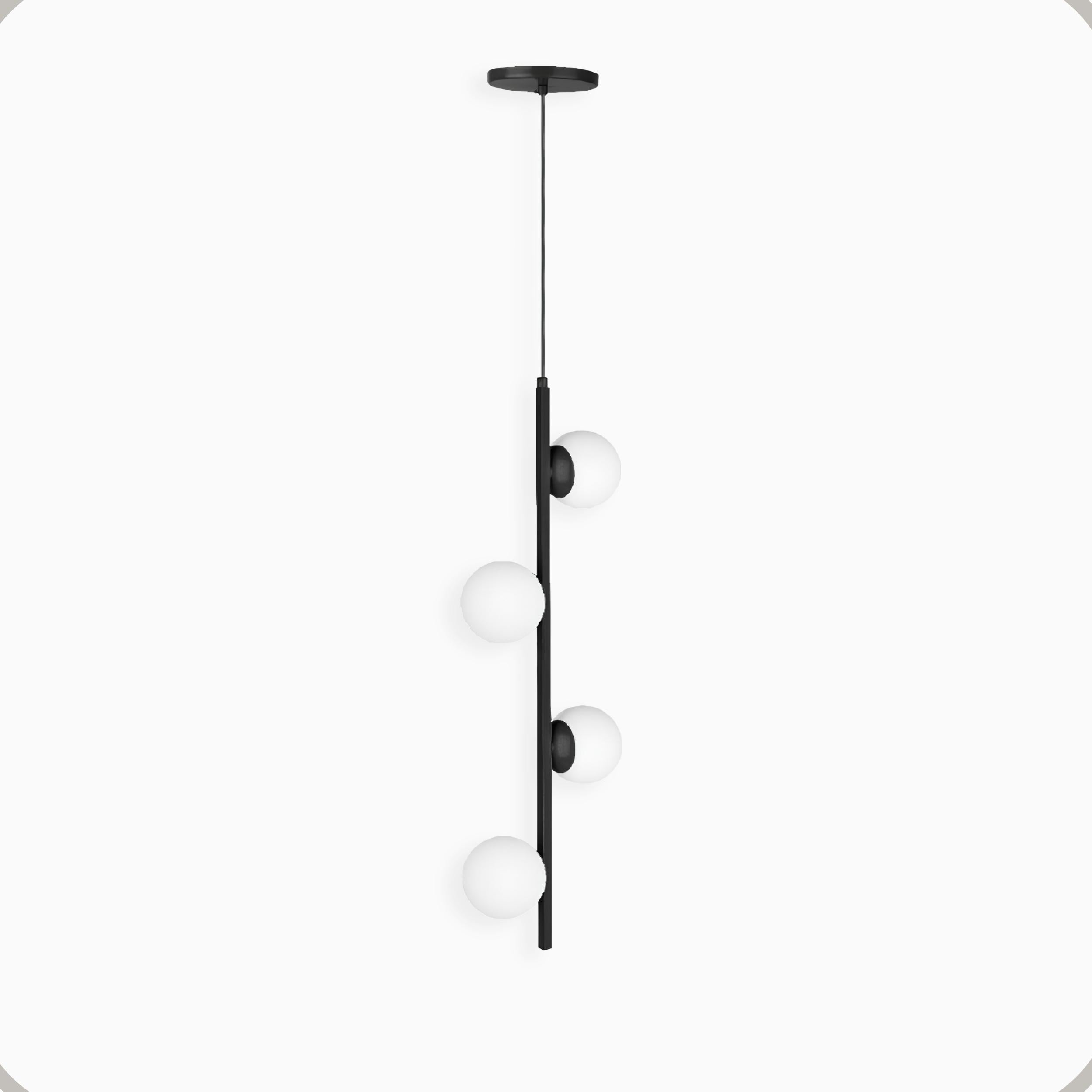 Pendente Bahrein Aluminio Teto Cabo 1 metro 4 Luzes G9 D12 Bivolt Lumini Lab