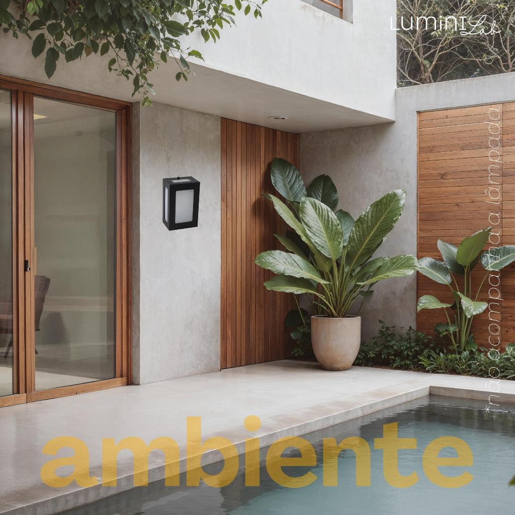 Arandela Retangular Aluminio 5 Fachos Parede E27 1 Luz Lumini Lab