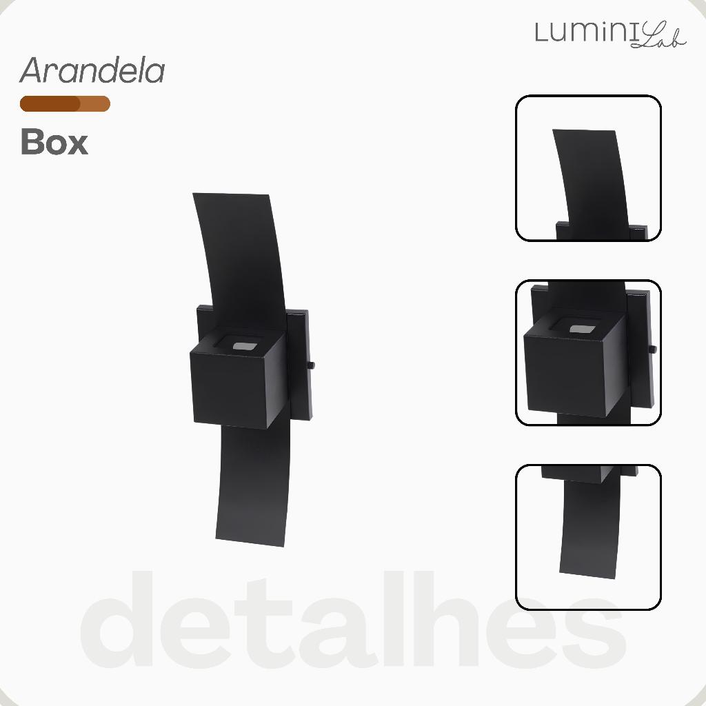Arandela Box com Aba Aluminio 2 Fachos Parede 1 Luz G9 Bivolt Lumini Lab