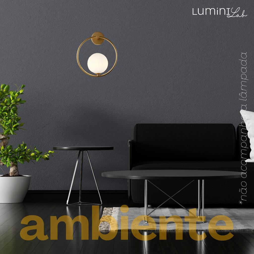 Arandela Arco Aluminio Parede 1 Luz G9 D12 Bivolt Lumini Lab