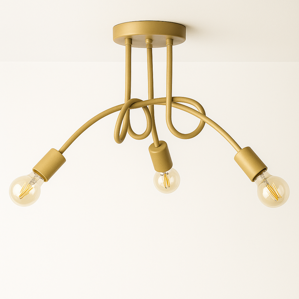 Plafon Laço Aluminio Teto E27 3 Luzes Lumini Lab