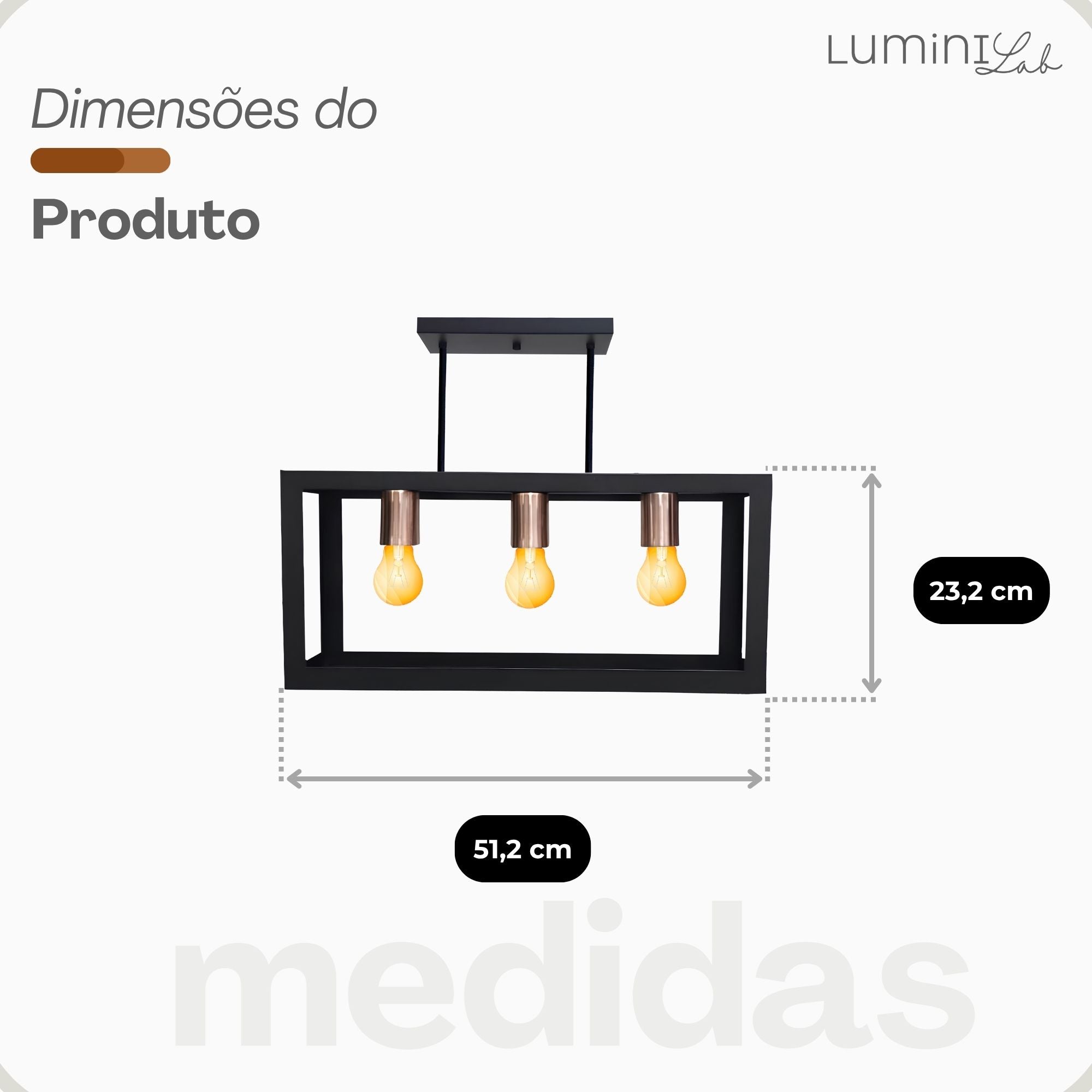 Pendente Dantas Aluminio Teto E27 1 Luz Lumini Lab
