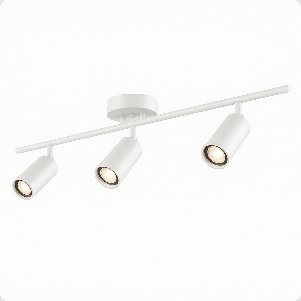 Spot Trilho Industrial Aluminio Teto 3 Luzes GU10 Bivolt Lumini Lab