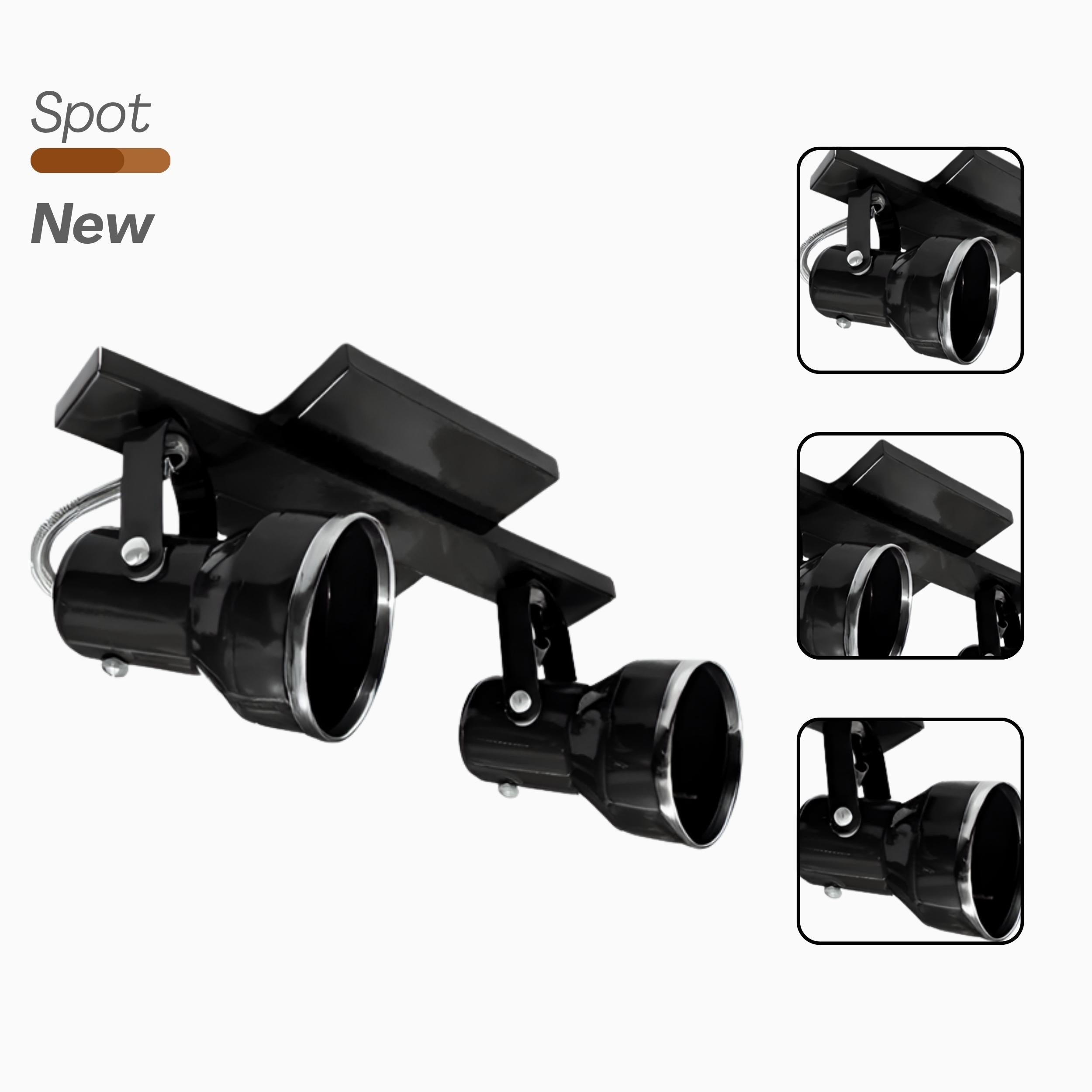 Spot Trilho New Aluminio Teto 2 Luzes E27 Bivolt Lumini Lab