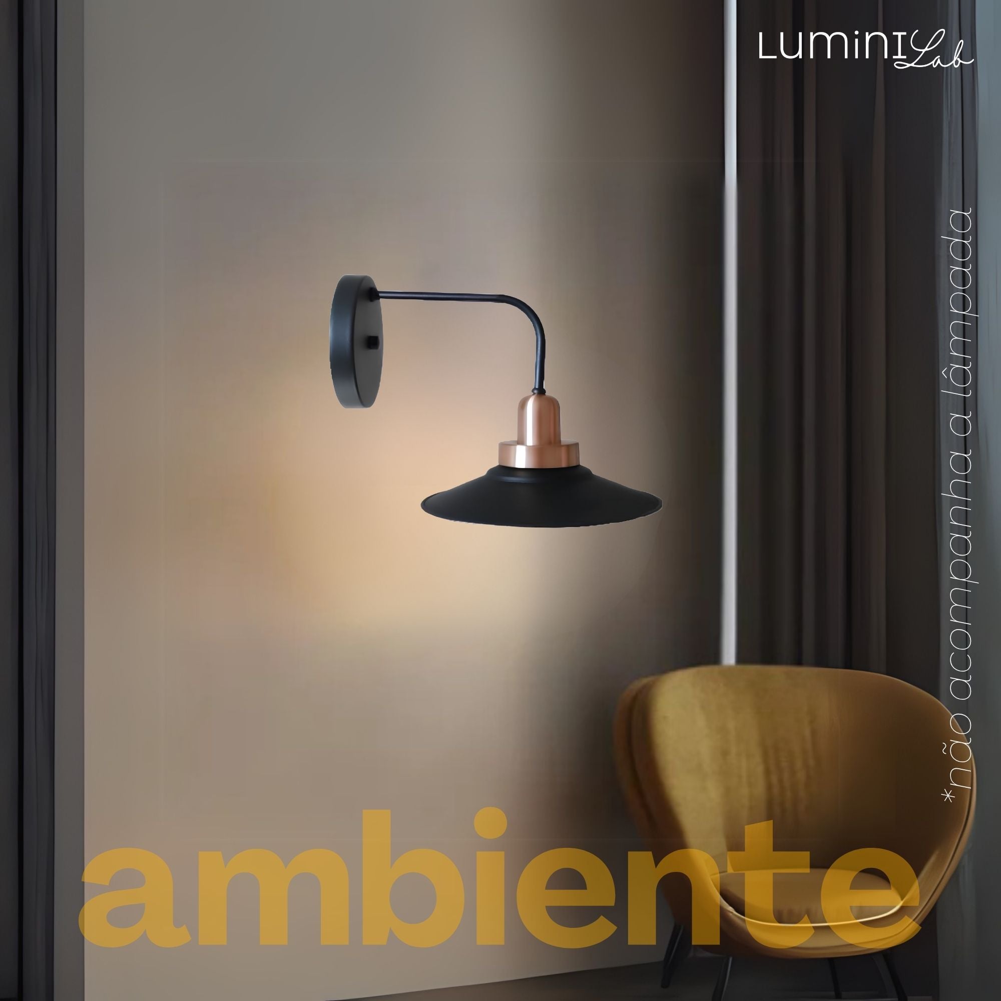 Arandela Show Aluminio Parede E27 1 Luz Lumini Lab