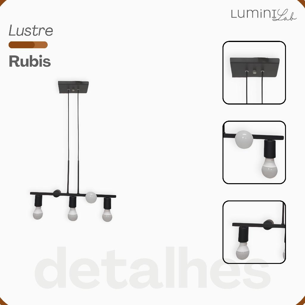 Pendente Rubis Aluminio Teto E27 5 Luzes Lumini Lab