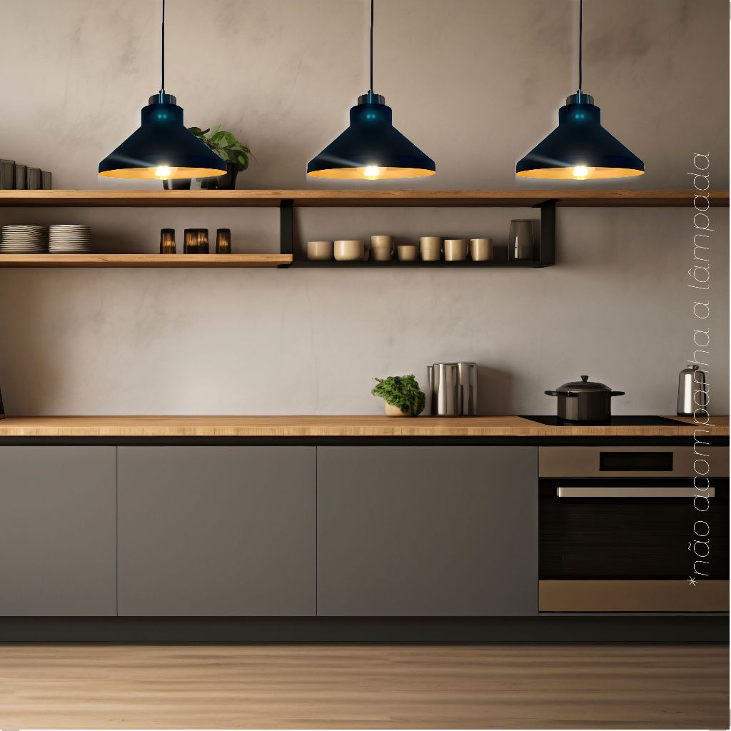 Pendente Aurora Aluminio Teto E27 1 Luz Lumini Lab