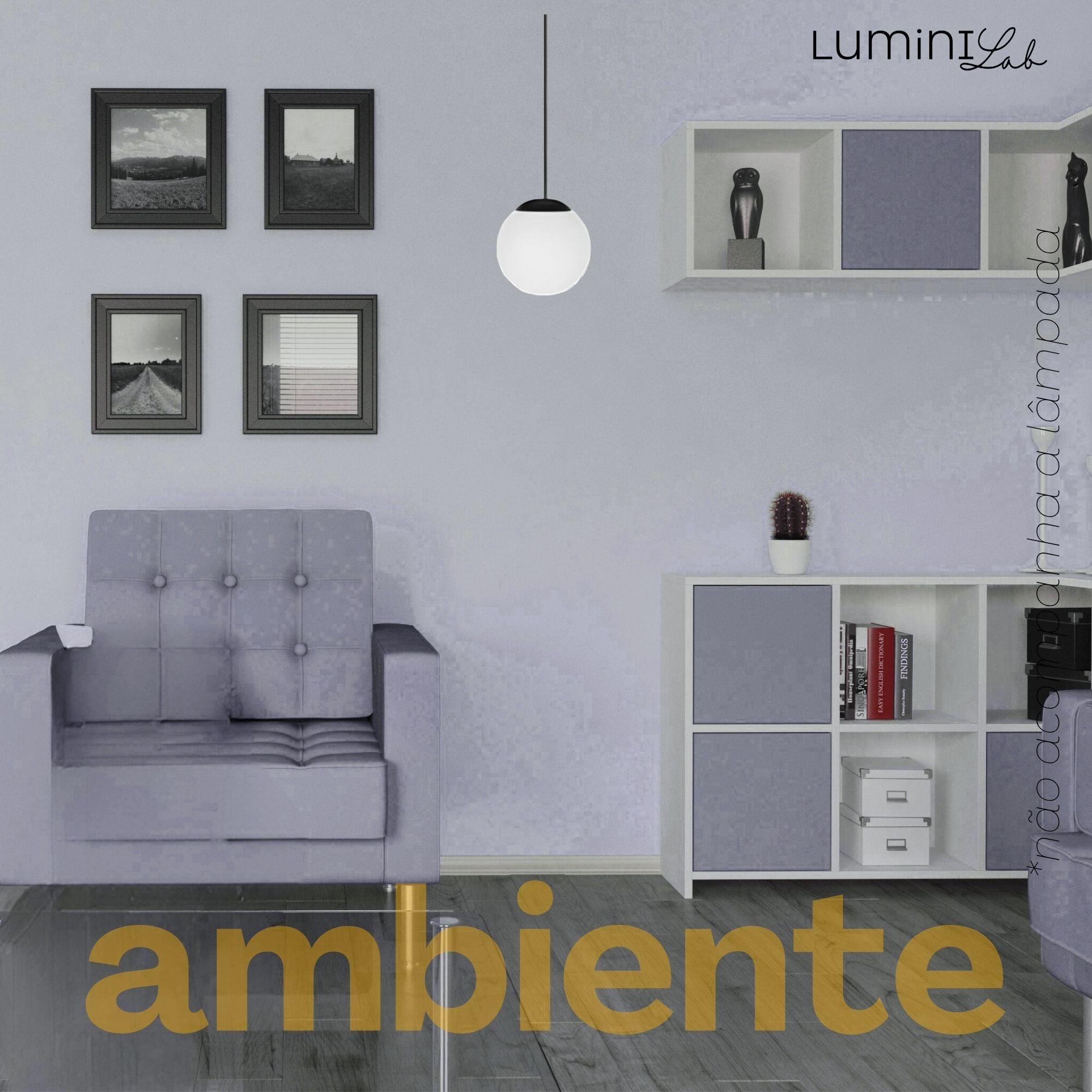 Pendente Hanover Aluminio D15 Teto E27 1 Luz Lumini Lab