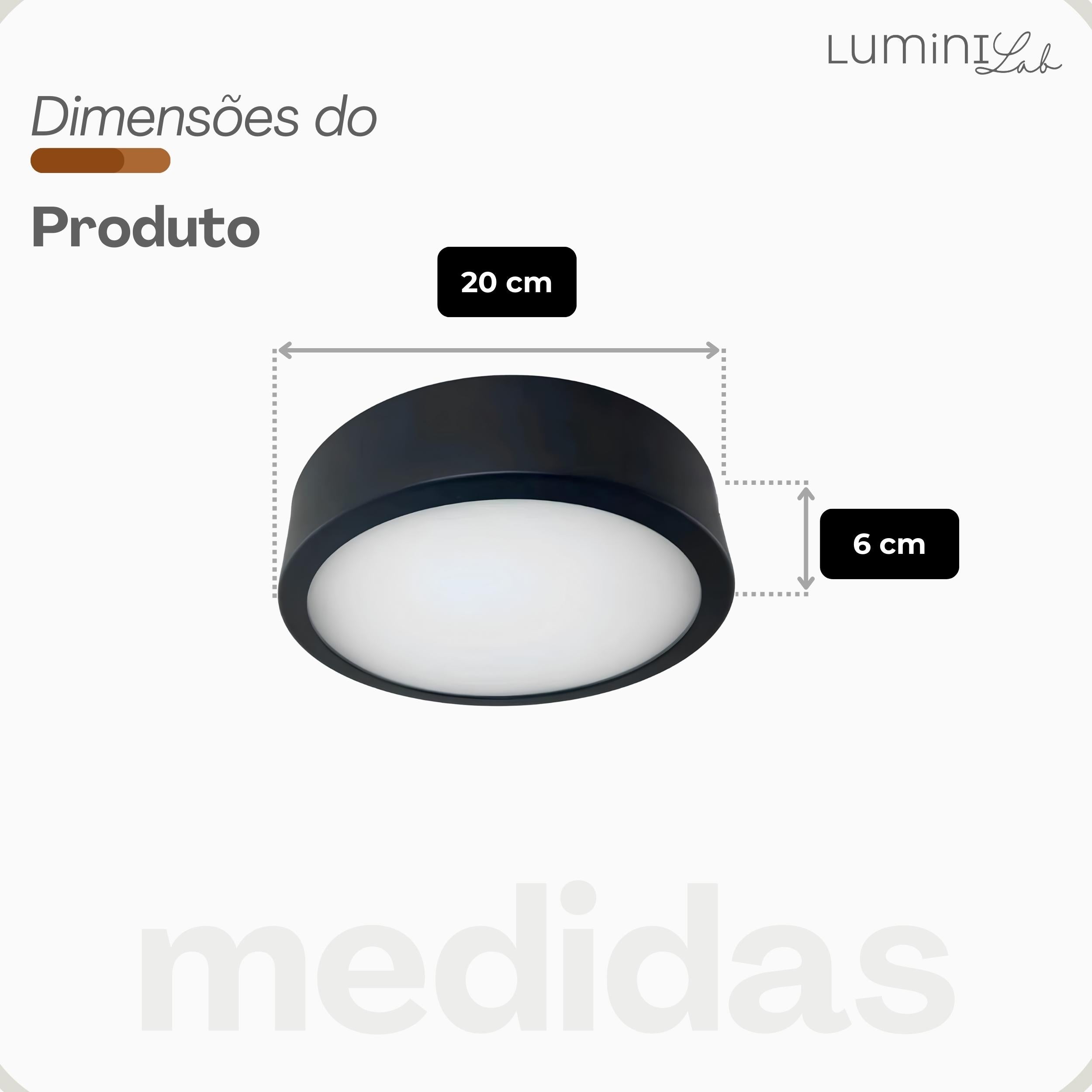 Plafon D200 Aluminio Teto E27 1 Luz Lumini Lab