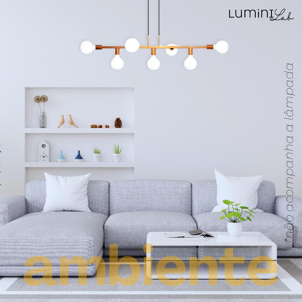 Pendente Rubis Aluminio Teto E27 7 Luzes Lumini Lab