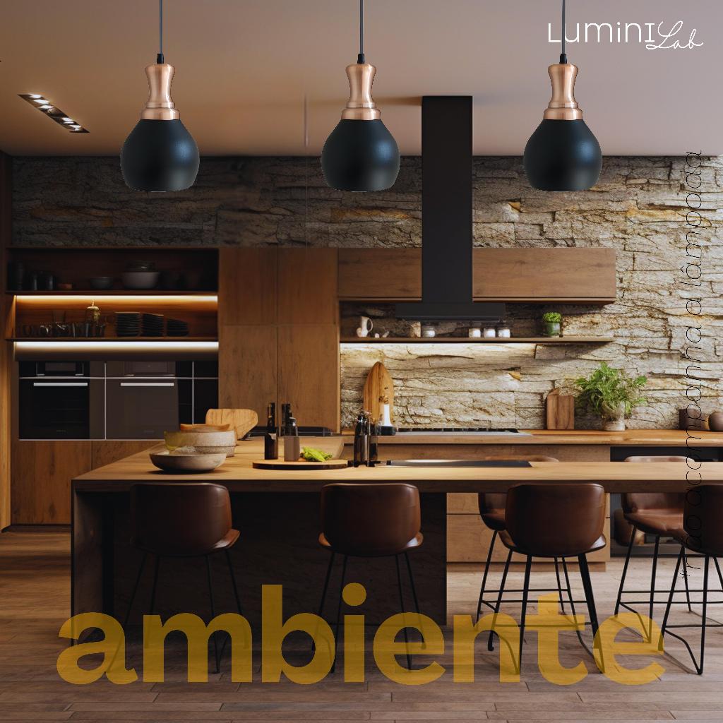 Pendente Tulipa Aluminio Teto E27 1 Luz Lumini Lab