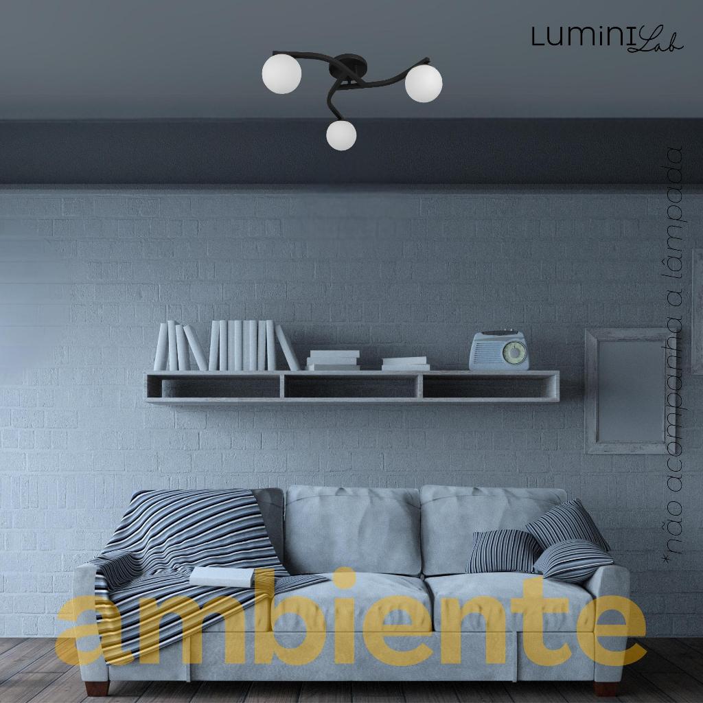 Plafon Marrakesh Aluminio Teto 3 Luzes G9 D12 Bivolt Lumini Lab