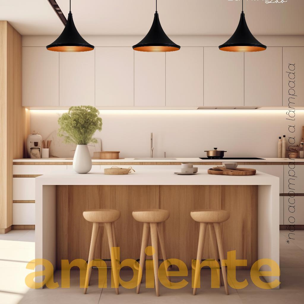 Pendente Tom Dixon Miami Aluminio Teto Cabo 1 metro 1 Luz E27 Bivolt Lumini Lab