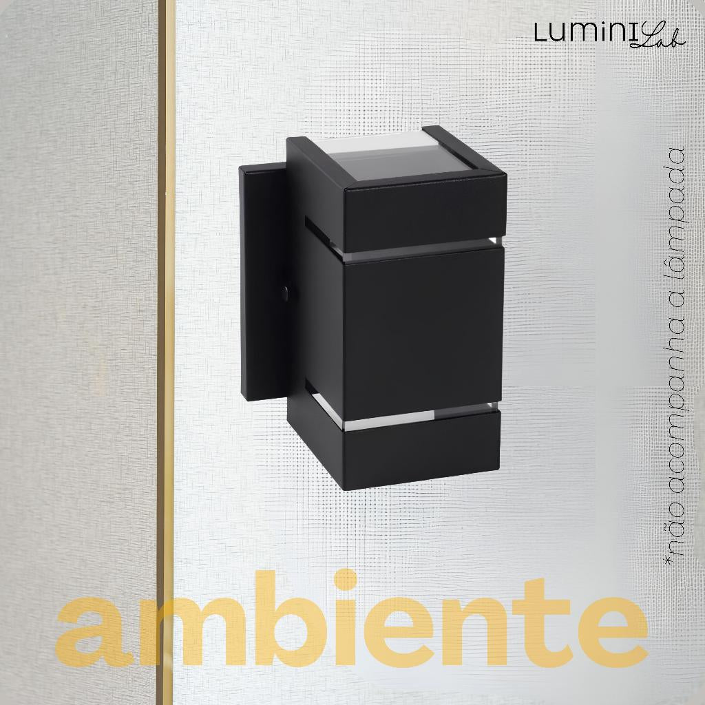 Arandela Catarina Aluminio 2 Fachos 2 Frisos Parede G9 1 Luz Lumini Lab