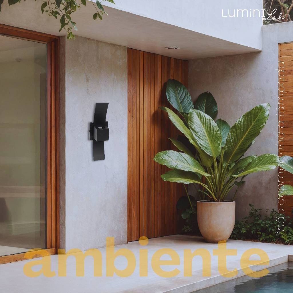 Arandela Box com Aba Aluminio 2 Fachos Parede 1 Luz G9 Bivolt Lumini Lab