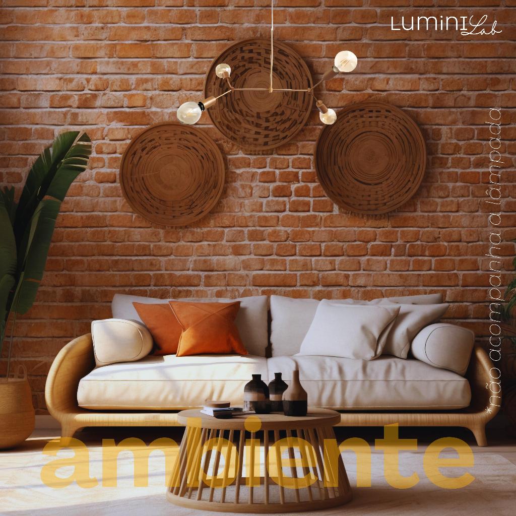 Pendente Teto Neuron Aluminio 4 Luzes E27 Cabo 1 metro Lumini Lab