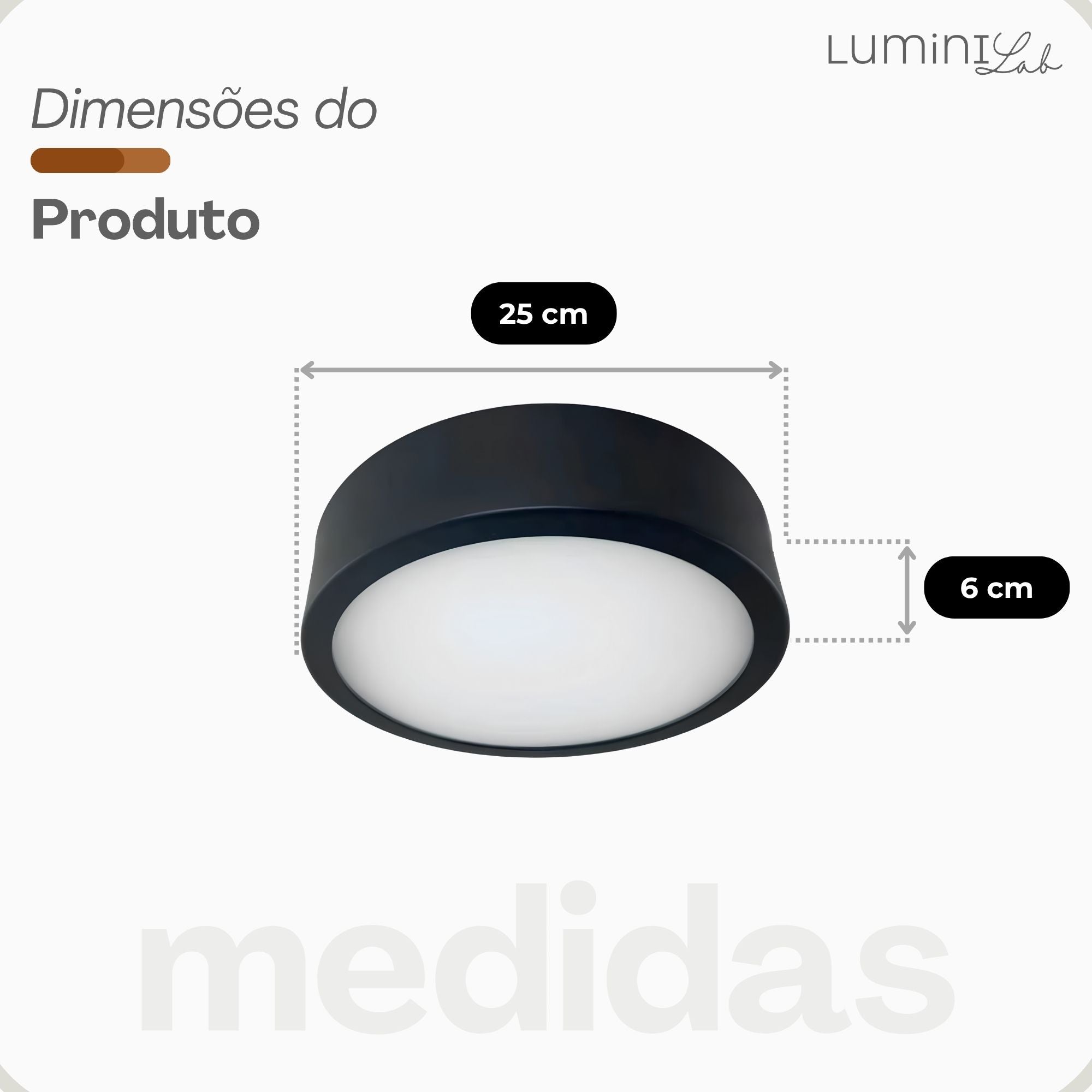 Plafon D250 Aluminio Teto E27 2 Luzes Lumini Lab