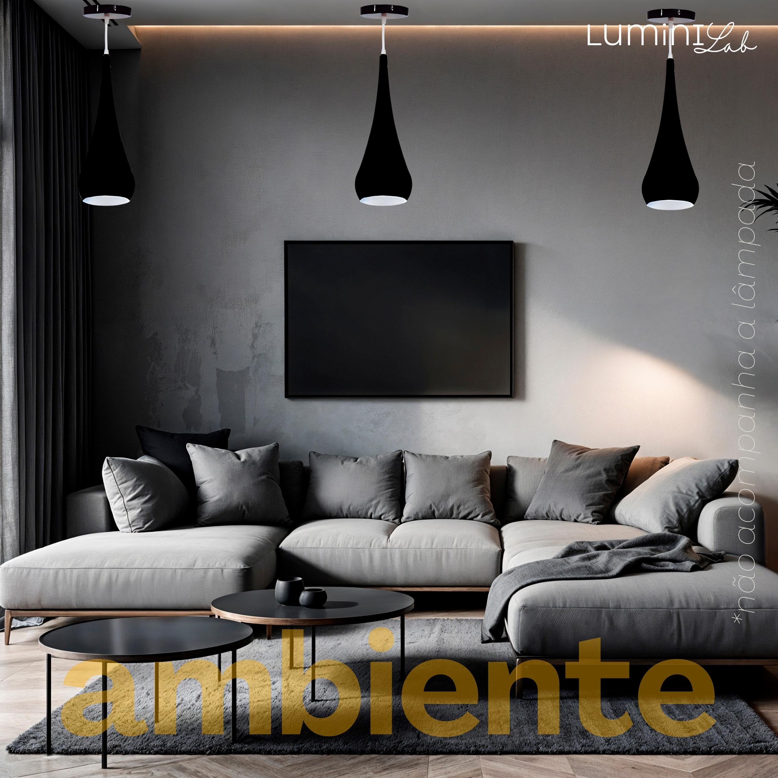 Pendente Lulu Aluminio Teto E27 1 Luz Lumini Lab