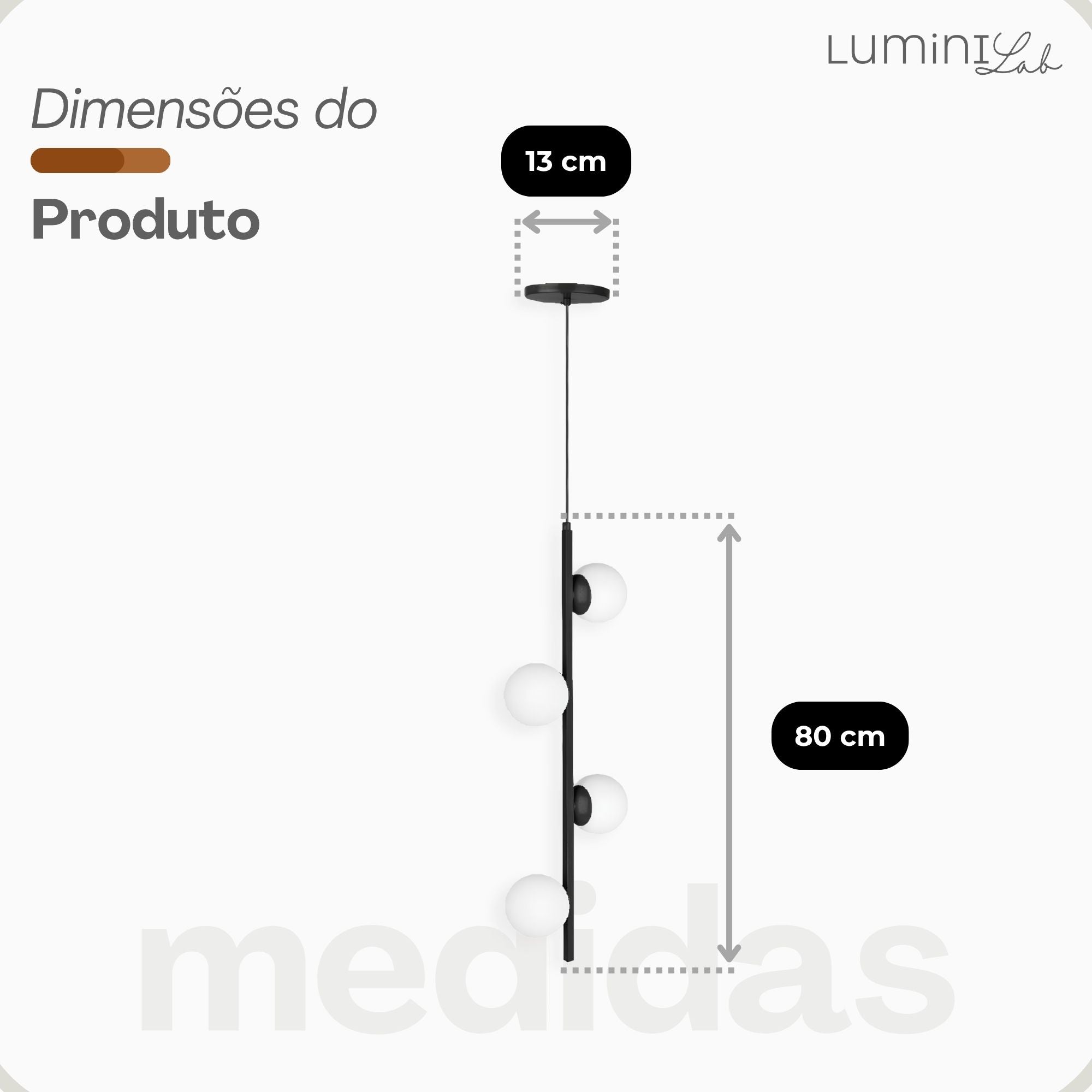 Pendente Bahrein Aluminio Teto Cabo 1 metro 4 Luzes G9 D12 Bivolt Lumini Lab