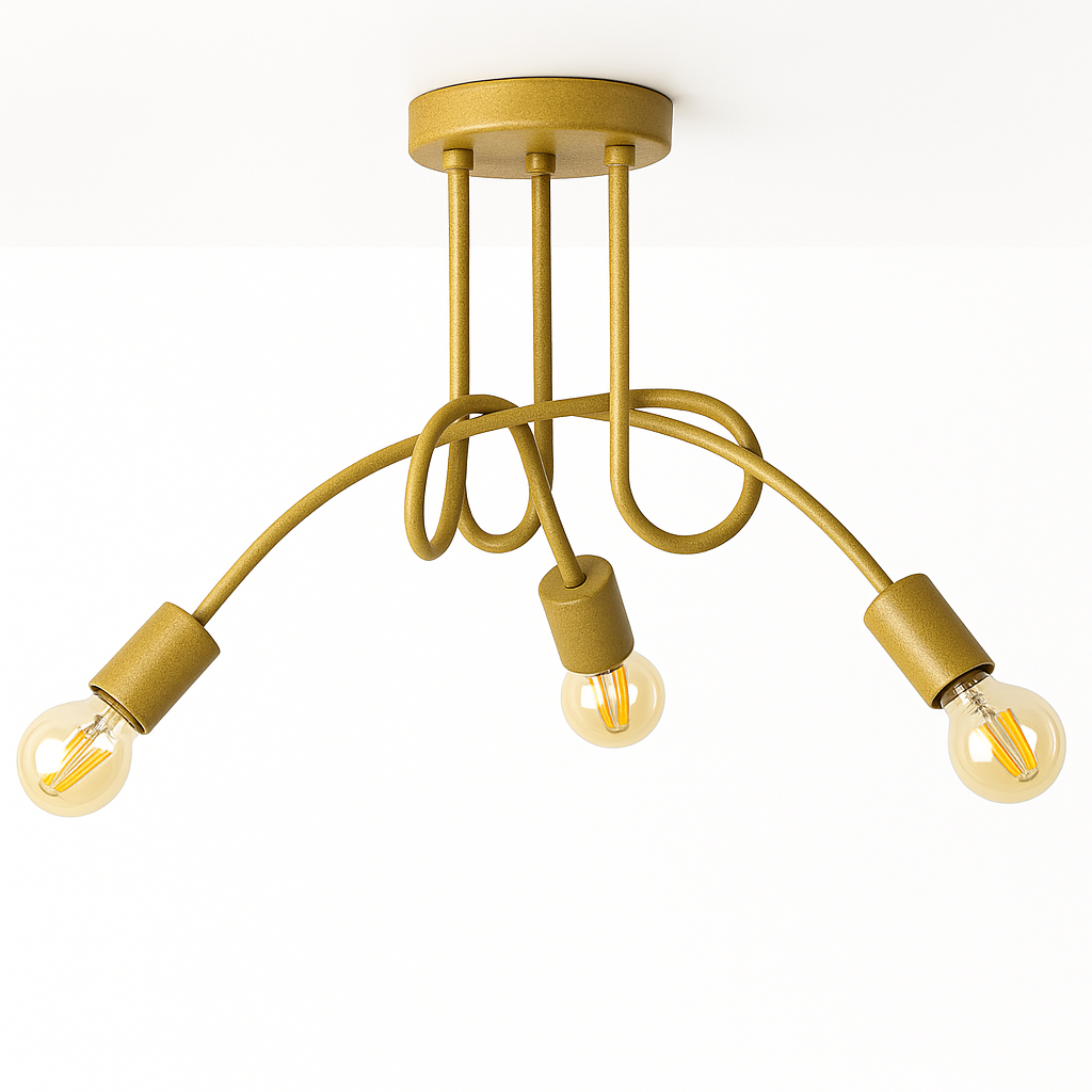 Plafon Laço Aluminio Teto E27 3 Luzes Lumini Lab