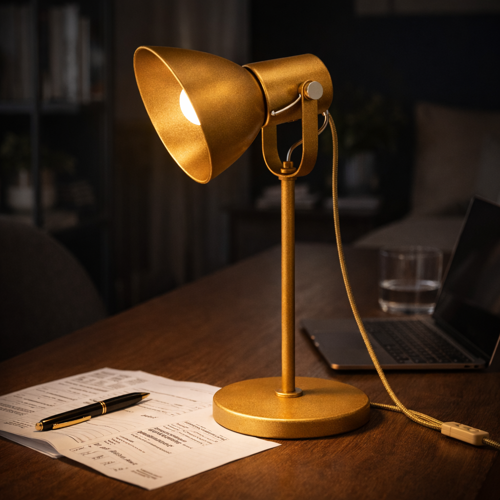 Luminaria de Mesa Cone Aluminio E27 1 Luz Fixa Lumini Lab