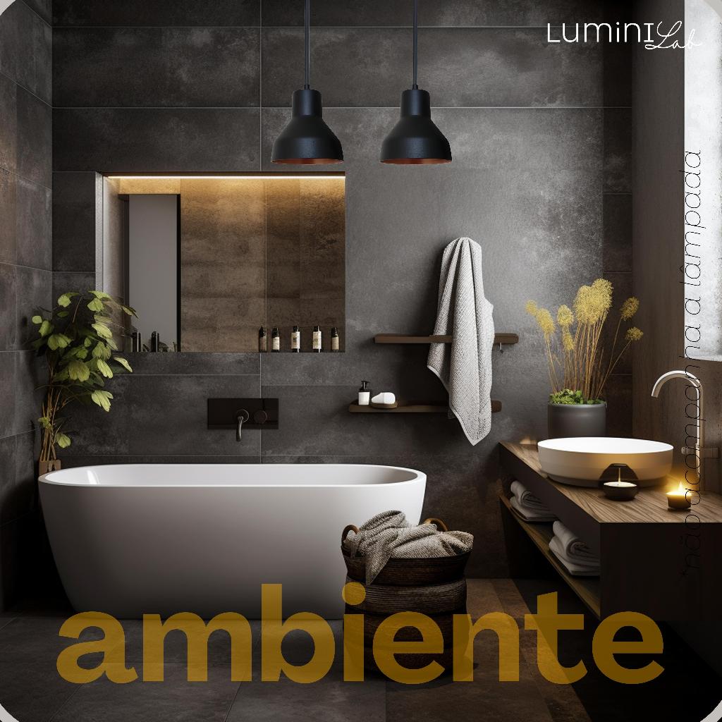 Pendente Sino Aluminio Teto E27 2 Luzes Lumini Lab